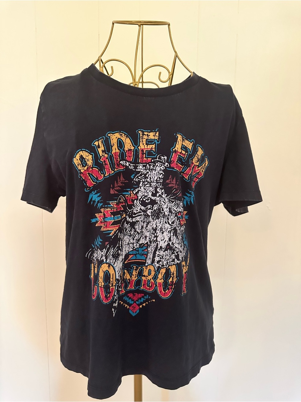 Rock & Roll Denim “Ride em Cowboy” Western Graphic T shirt” 100% Cotton